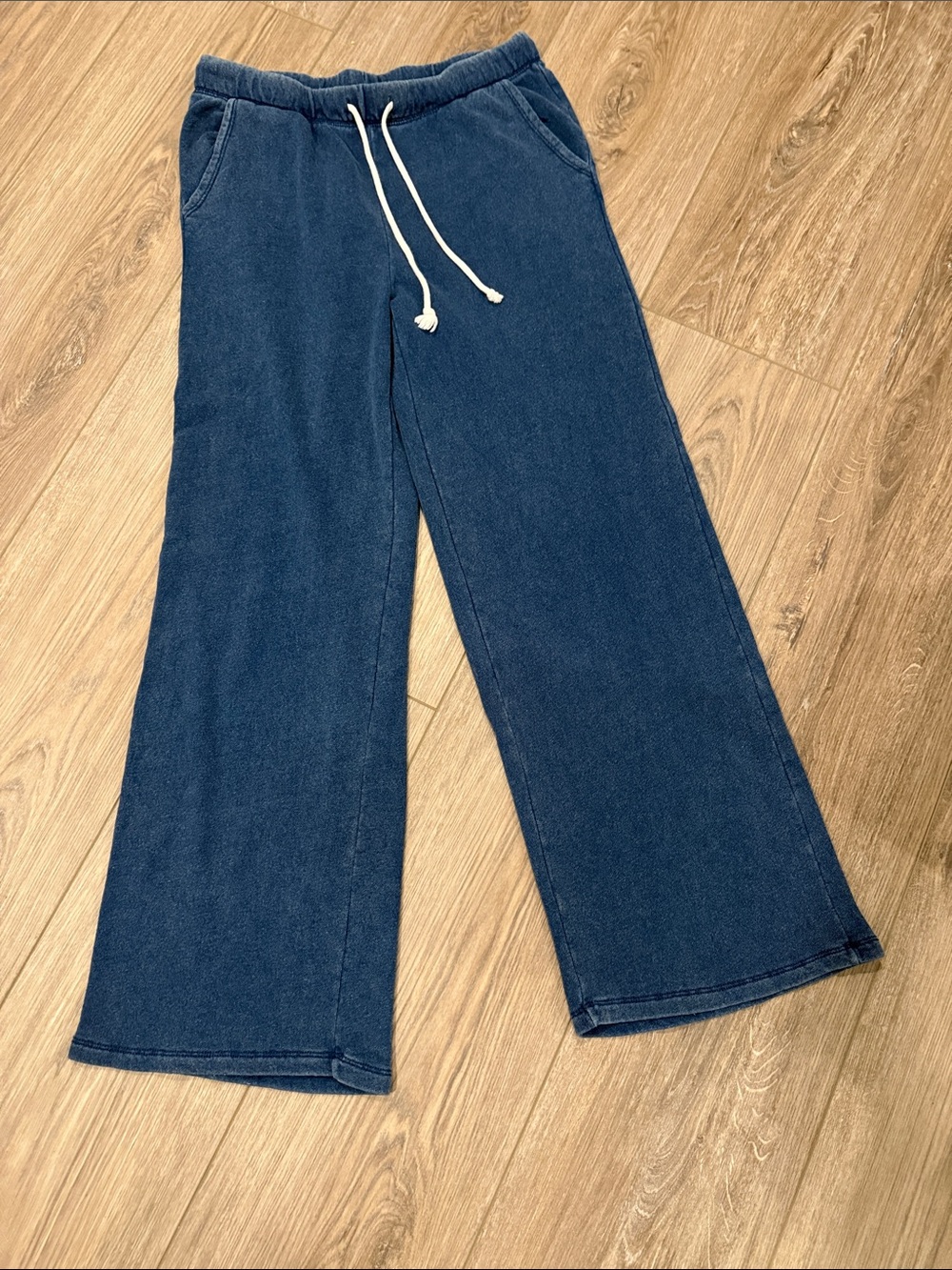 Z Supply Navy Wide-Leg Drawstring Track Pants